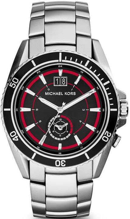 michael kors jetmaster silver black quartz analog men's watch mk8401|Michael Kors Jetmaster Wristwatches for sale .